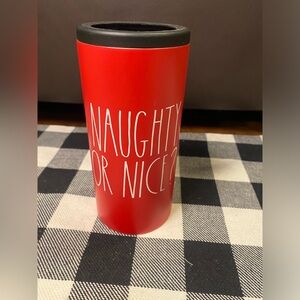 Rae Dunn Red Naughty or Nice ? Insulated Slim Can Cooler